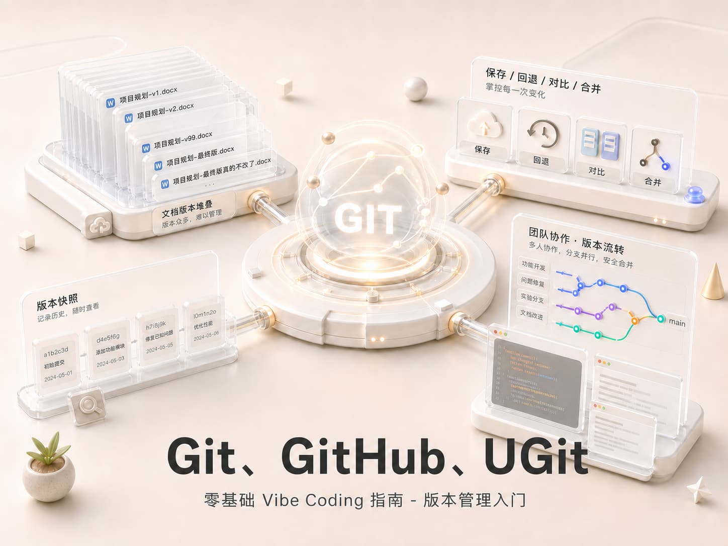 Vibe Coding 零基础指南：版本管理 Git、GitHub 与 UGit